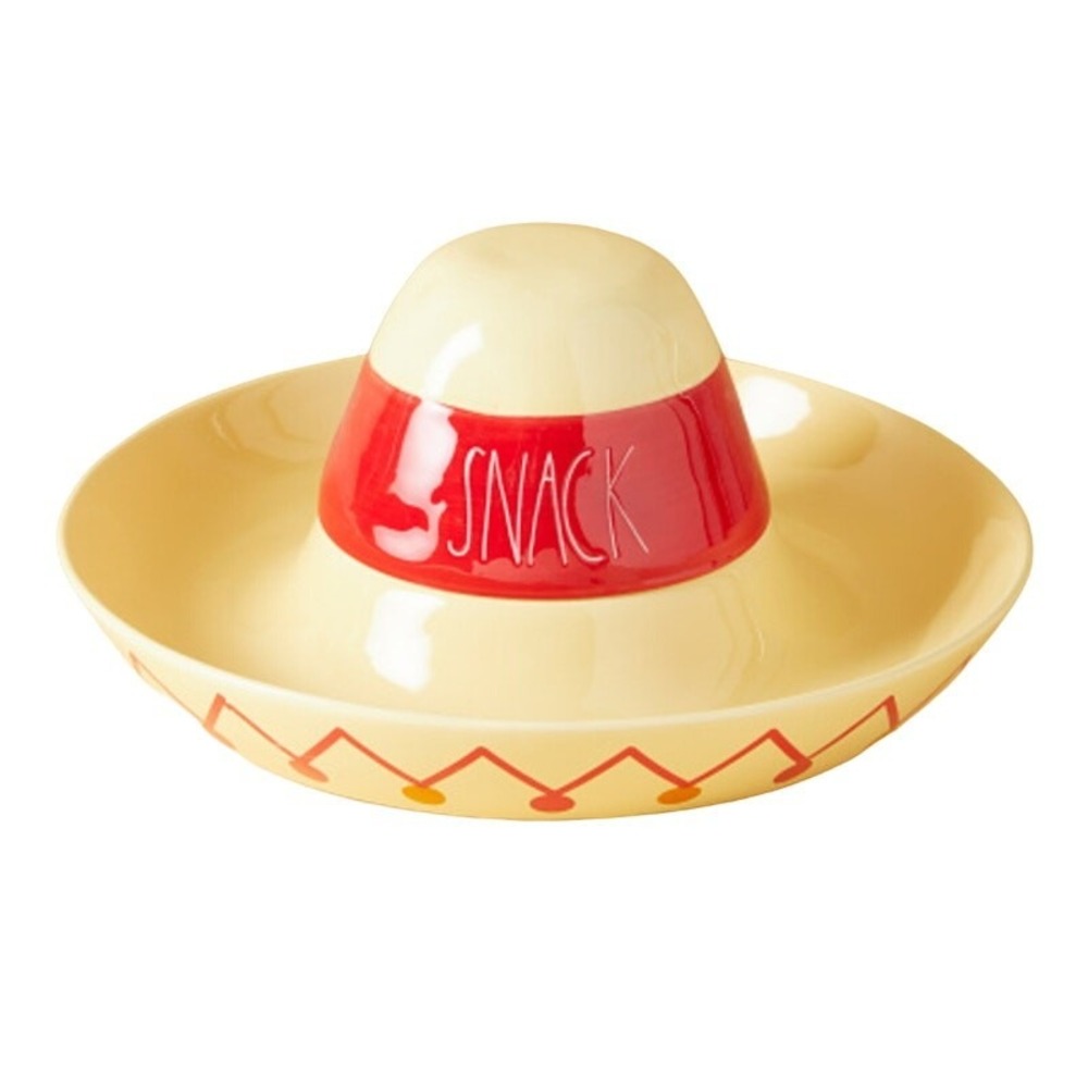 Rae Dunn Sombrero SNACK Plate Chip‎ Dip Platter Veggie Tray NEW
